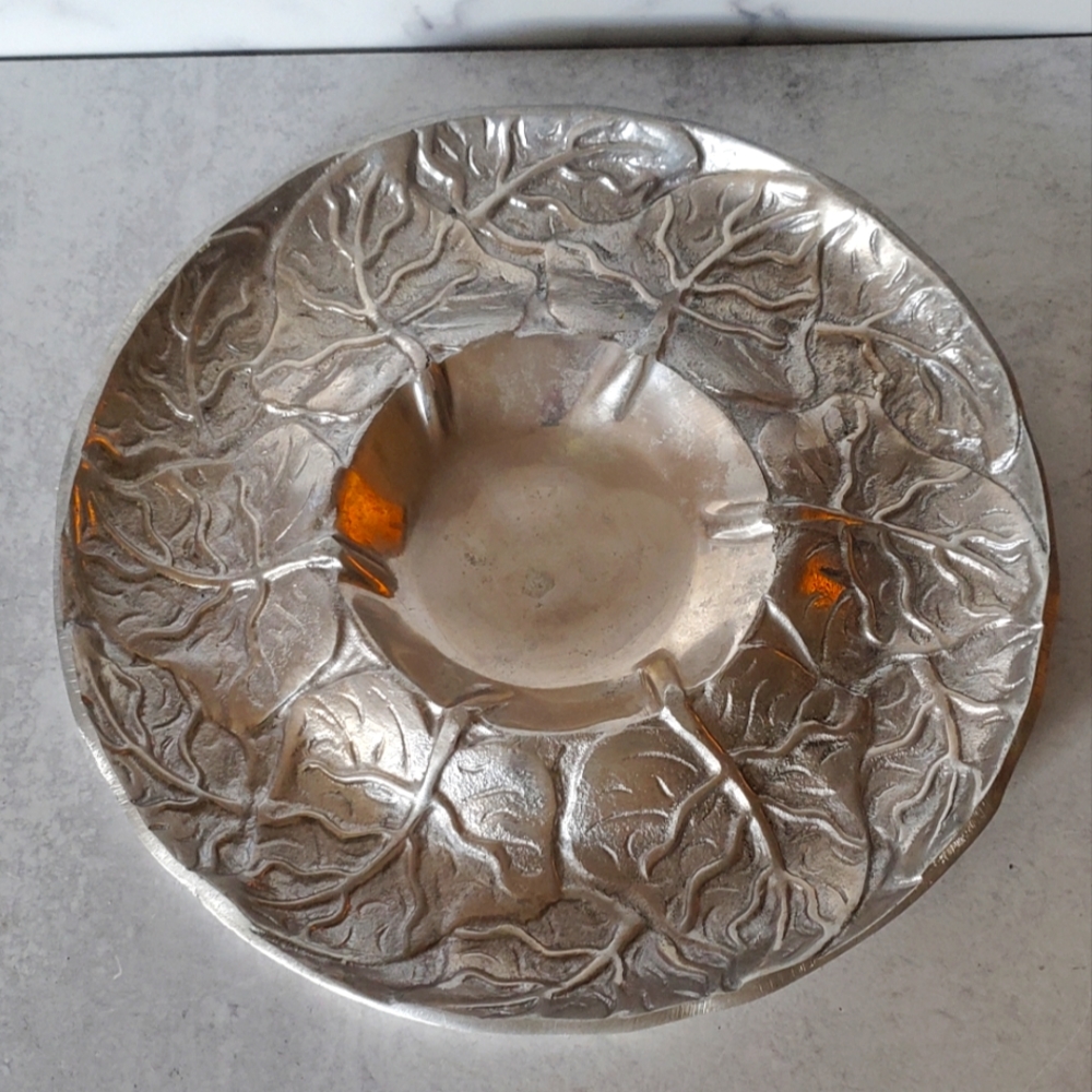 Vintage silver plated platter made in India